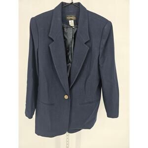 Vintage 1990s Requirements Petites womens Sz 10P 100% Wool Blazer Navy Blue